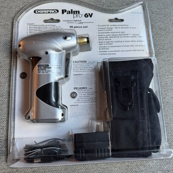 DuraPRO Palm Pro 6V Compact Lighted Cordless Screwdriver Drill 16 Piece - Picture 7 of 10